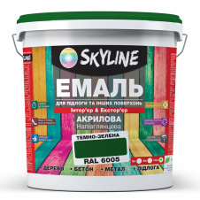 Эмаль для пола и других поверхностей акриловая SkyLine Зеленый RAL 6005 10 л