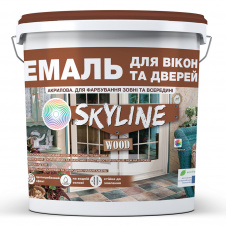 Эмаль акриловая для окон и дверей водорастворимая SkyLine Wood 10 л Белый