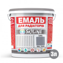 Емаль Для Радіаторів акрилова термостійка глянсова SkyLine 3 л Сіра RAL 7046 Житомир