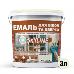 Эмаль акриловая Для Окон и Дверей SkyLine Wood Слоновая кость RAL 1015 3 л Львів