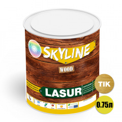 Лазурь декоративно-защитная для обработки дерева SkyLine LASUR Wood Тик 750 мл Ізюм