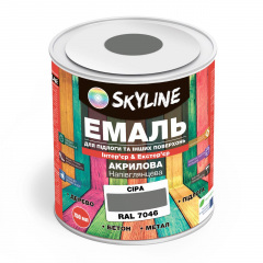 Эмаль для пола и других поверхностей акриловая SkyLine Серый RAL 7046 0.75 л Кропивницкий