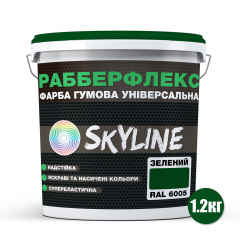 Краска резиновая суперэластичная сверхстойкая SkyLine РабберФлекс Зеленый RAL 6005 1200 г Житомир