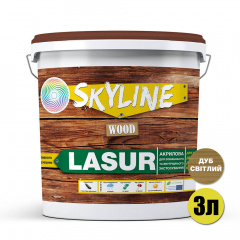 Лазурь декоративно-защитная для обработки дерева SkyLine LASUR Wood Дуб светлый 3л Херсон