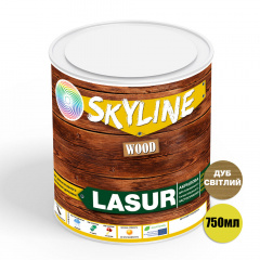 Лазурь декоративно-защитная для обработки дерева SkyLine LASUR Wood Дуб светлый 750 мл Київ