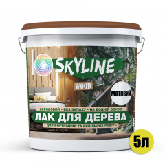 Лак для дерева акриловий Skyline Wood Прозорий Матовий 5л Чернігів