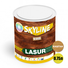 Лазурь декоративно-защитная для обработки дерева LASUR Wood SkyLine Каштан 0.75 л Суми