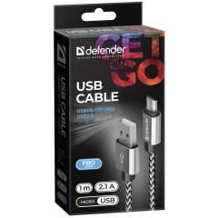 Кабель Defender USB08-03T PRO USB2.0, AM-MicroBM White, 1m (87803) (6499805) Львів