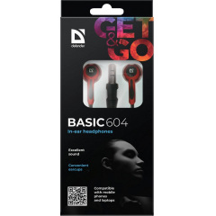 Навушники Defender Basic-604 Black-Red (63605) (6239436) Бровари