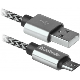 Кабель Defender USB08-03T PRO USB2.0, AM-MicroBM White, 1m (87815) (6499807)
