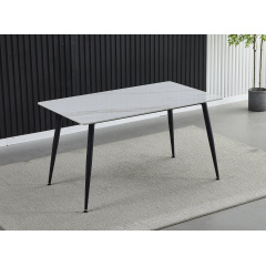 Стіл KING CERAMIC 140*80 білий глянець/чорний мат каркас Черноморск