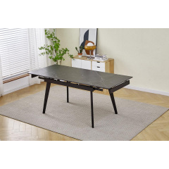 Стіл OSLO CERAMIC 120(180)*80 чорний мат/чорний каркас Акимовка