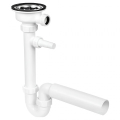 Сифон для кухонной мойки McAlpine пластик, белый (HC7+FSW50P-25) Київ