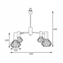 Люстра MSK Electric Diadem на чотири плафони NL 22152-4 BK Васильків
