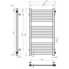 Рушникосушарка водяна Magnus П12 400х800 Deffi Білий (A.MA.80.40.12.W.C) Харків