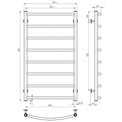 Рушникосушарка електрична Класік П8 500х900 Deffi Хром JD03 (C.DK.90.50.8.E.C.R.1) Боярка