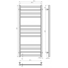 Полотенцесушитель электрический Avast П12 500х1200 Deffi Черный JD04 (B.AV.120.50.12.E.B.R.2) Молочанск