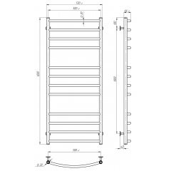 Рушникосушарка електрична Класік Еліт П12 500х1200 Deffi Хром JD03 (C.KE.120.50.12.E.C.L.1) Лозова