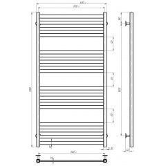 Рушникосушарка електрична Magnus П16 600х1200 Deffi Хром JD04 (A.MA.120.60.16.E.C.L.2) Київ