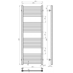 Рушникосушарка електрична Magnus П16 400х1200 Deffi Хром JD04 (A.MA.120.40.16.E.C.L.2) Полтава