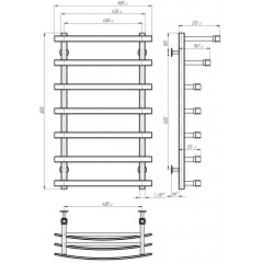 Рушникосушарка електрична Lotos П7 400х800 Deffi Хром JD04 (A.LO.80.40.7.E.C.R.2) Київ
