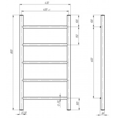 Рушникосушарка електрична Оріон П5 400х800 Deffi Хром JD03 (C.OR.80.40.5.E.C.L.1) Шостка