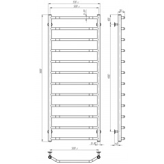 Рушникосушарка електрична Трапеція П12 500х1300 Deffi Чорний JD03 (C.TR.130.50.12.E.B.L.1) Переяслав-Хмельницький