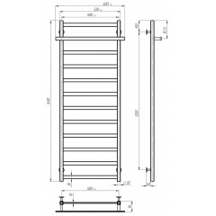 Полотенцесушитель электрический Nicolе П12 500х1400 Deffi Черный JD04 (A.NI.140.50.12.E.B.R.2) Ивано-Франковск