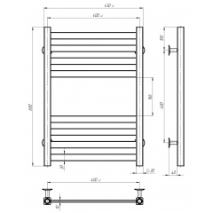 Полотенцесушитель электрический Magnus П8 400х600 Deffi Хром JD04 (A.MA.60.40.8.E.C.L.2) Киев