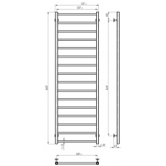 Полотенцесушитель электрический Forest П16 500х1600 Deffi Черный JD04 (A.FR.160.50.16.E.B.L.2) Киев