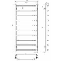 Рушникосушарка електрична Трапеція П10 500х1100 Deffi Хром JD03 (C.TR.110.50.10.E.C.L.1) Тернопіль
