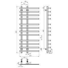 Рушникосушарка електрична Atena П12 150х1200 Deffi Чорний JD04 (A.AT.120.15.12.E.B.R.2) Вознесенськ