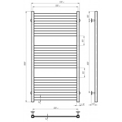 Рушникосушарка електрична Magnus П15 500х1000 Deffi Хром JD04 (A.MA.100.50.15.E.C.R.2) Біла Церква