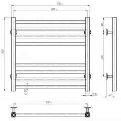 Рушникосушарка електрична Lima П8 500х500 Deffi Хром JD04 (A.LI.50.50.8.E.C.R.2) Житомир
