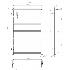 Рушникосушарка електрична Ladder П7 500х800 Deffi Хром JD03 (C.LK.80.50.7.E.C.L.1) Нова Прага