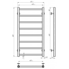 Рушникосушарка електрична Forest П8 400х800 Deffi Чорний JD04 (A.FR.80.40.8.E.B.R.2) Черкаси