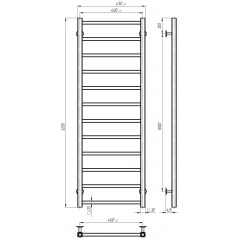 Рушникосушарка електрична Forest П12 400х1200 Deffi Хром JD04 (A.FR.120.40.12.E.C.L.2) Вишневе