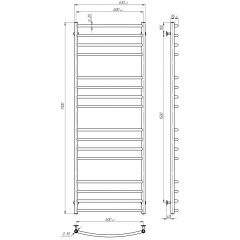 Полотенцесушитель электрический Классик Элит П16 600х1700 Deffi Хром JD03 (C.KE.170.60.16.E.C.L.1) Новая Прага