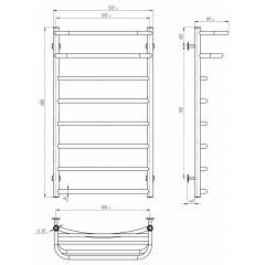 Полотенцесушитель электрический Отель П8 500х900 Deffi Хром JD03 (C.OD.90.50.8.E.C.R.1) Новомосковск