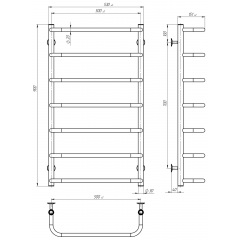 Полотенцесушитель электрический Стандарт П7 500х900 Deffi Хром JD03 (C.SS.90.50.7.E.C.L.1) Вознесенск