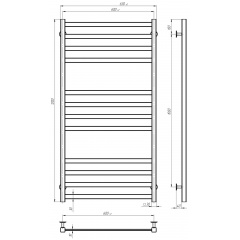 Рушникосушарка електрична Avast П12 600х1200 Deffi Білий WD04 (B.AV.120.60.12.E.W.R.4) Стрий