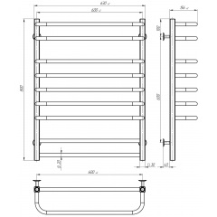 Рушникосушарка водяна Lux П9 600х800 Deffi Хром (A.LU.80.60.9.C.C) Київ