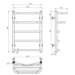 Рушникосушарка електрична Готель П5 500х600 Deffi Хром JD03 (C.OD.60.50.5.E.C.R.1) Одеса