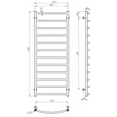 Полотенцесушитель электрический Классик П12 500х1300 Deffi Черный JD03 (C.DK.130.50.12.E.B.L.1) Самбор