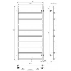 Рушникосушарка електрична Класік П10 500х1100 Deffi Хром JD03 (C.DK.110.50.10.E.C.R.1) Миргород
