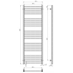 Рушникосушарка електрична Lima П25 500х1600 Deffi Хром JD04 (A.LI.160.50.25.E.C.R.2) Умань
