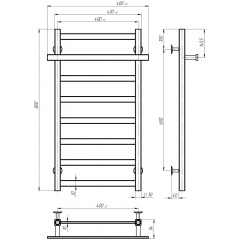 Рушникосушарка електрична Nicolе П8 400х800 Deffi Хром JD04 (A.NI.80.40.8.E.C.L.2) Тернопіль