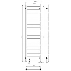 Полотенцесушитель электрический Forest П16 400х1600 Deffi Хром JD04 (A.FR.160.40.16.E.C.L.2) Тернополь