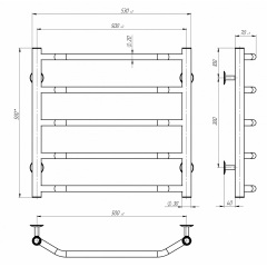 Рушникосушарка електрична Терма П5 500х500 Deffi Хром JD03 (C.TE.50.50.5.E.C.R.1) Обухів