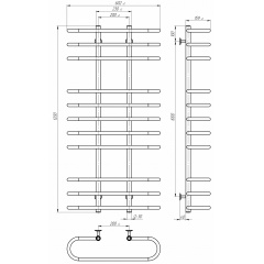 Полотенцесушитель электрический Британика П11 600х1200 Deffi Хром EF16 (C.BR.120.60.11.E.C.R.5) Ровно